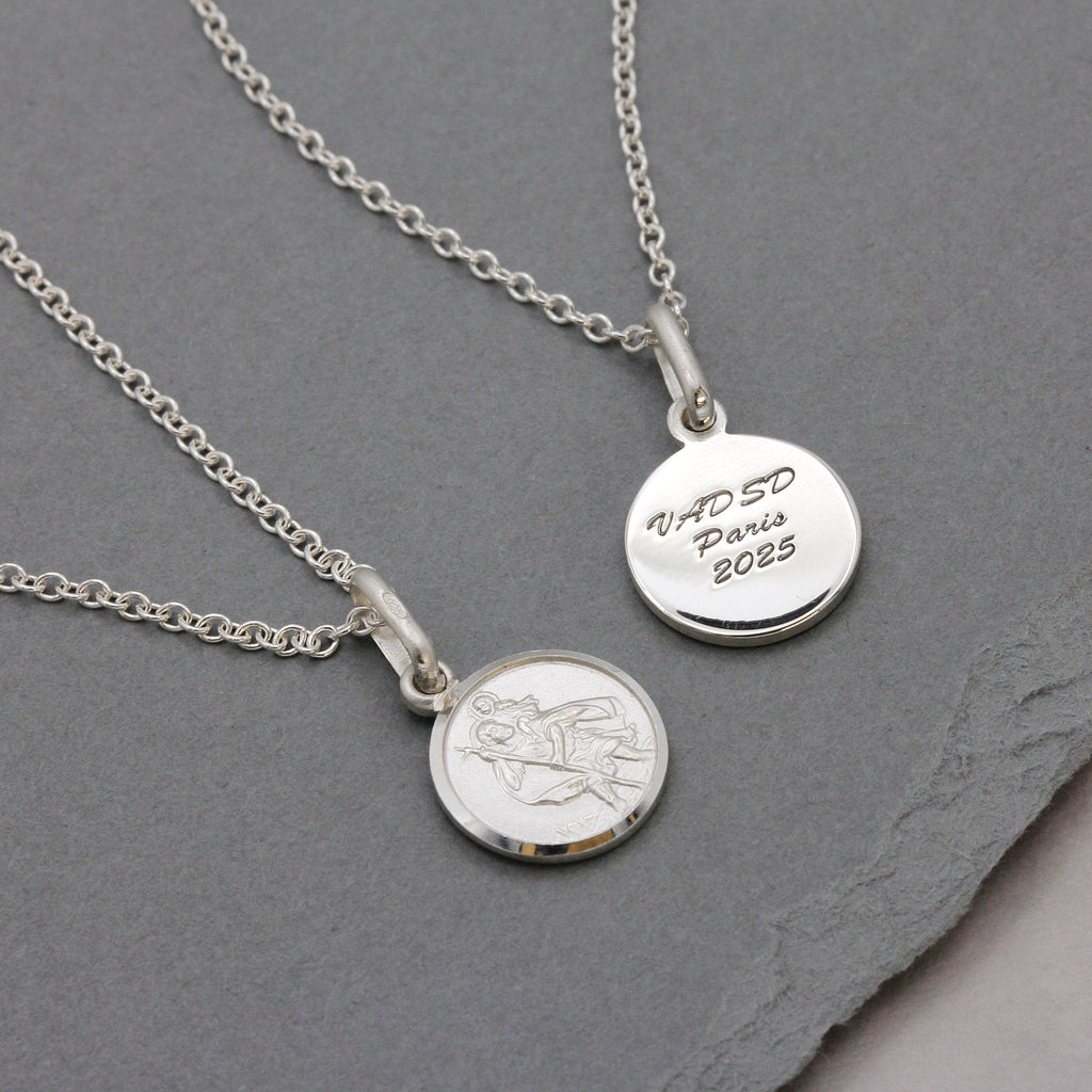 Klassieke Tiny Sint Christoffel Ketting Sterling Zilver 10 mm