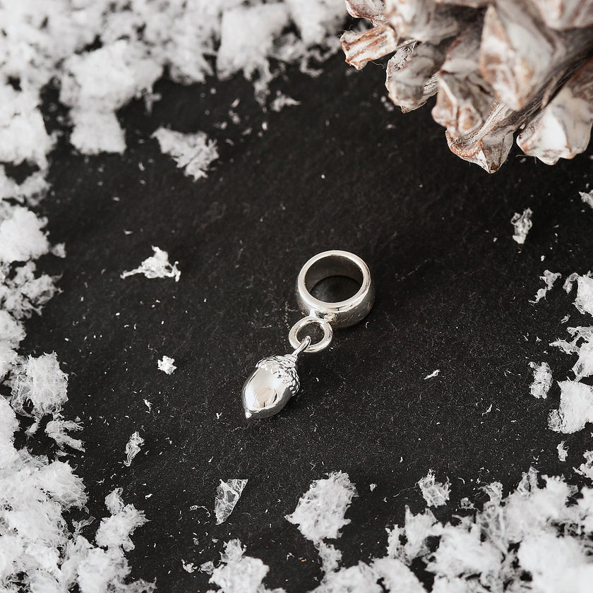 Tiny Acorn Silver Charm