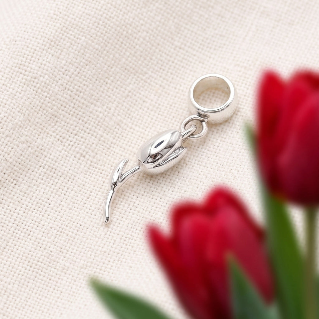 Tulp Bloem Zilveren Bedel