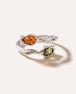 Anello a tulipano in ambra bicolore