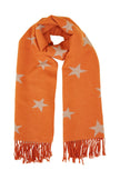 Two Tone Orange And Grey Star Scarf