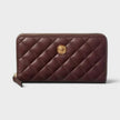 Logo Medusa Zip Around Wallet Quilted Aubergine
