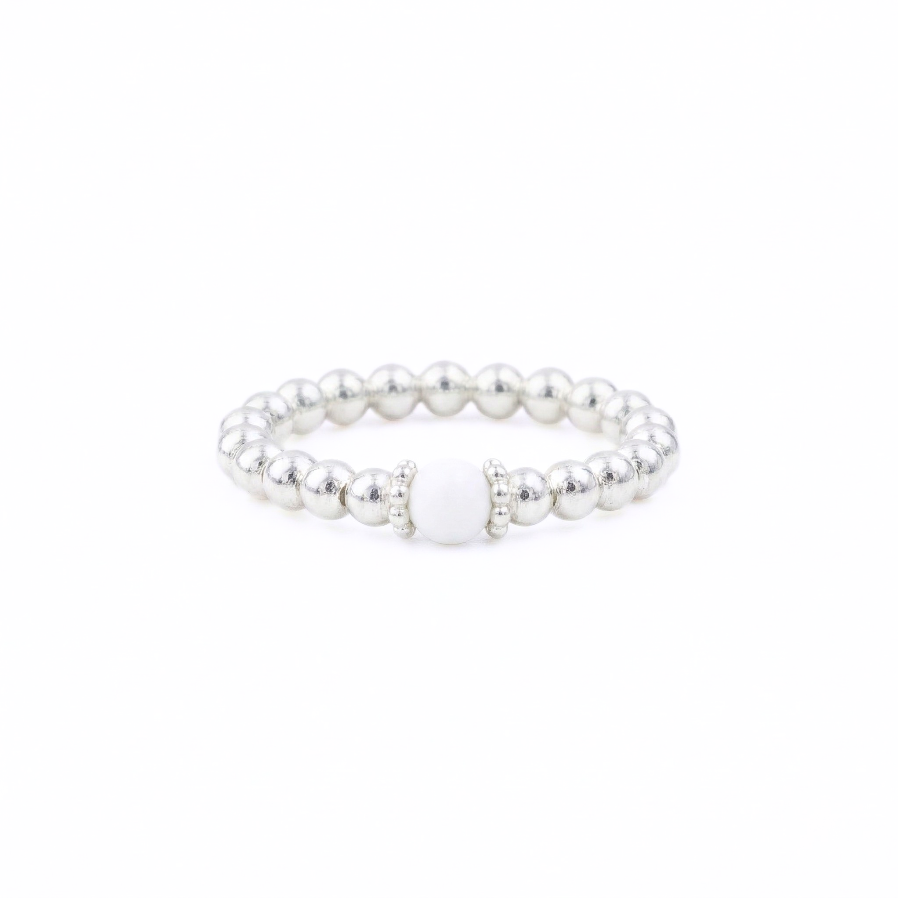 White Agate Gemstone Ring