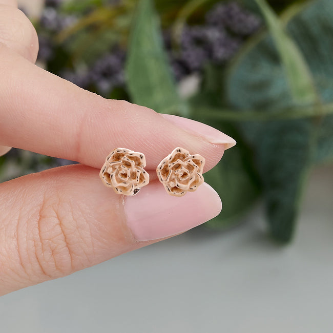 Wildrose Roségold Vermeil Silber Ohrstecker