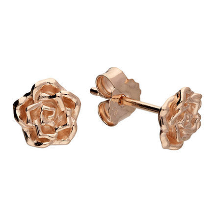 Wildrose Roségold Vermeil Silber Ohrstecker