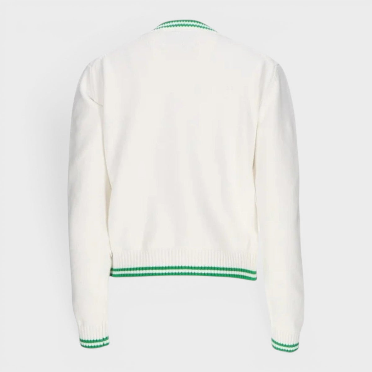 Heart Embroidered Jumper White Green