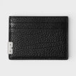 Sandon Grained Leather Card Holder Black