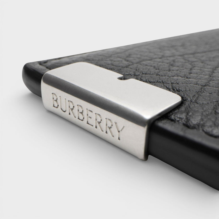 Sandon Grained Leather Card Holder Black