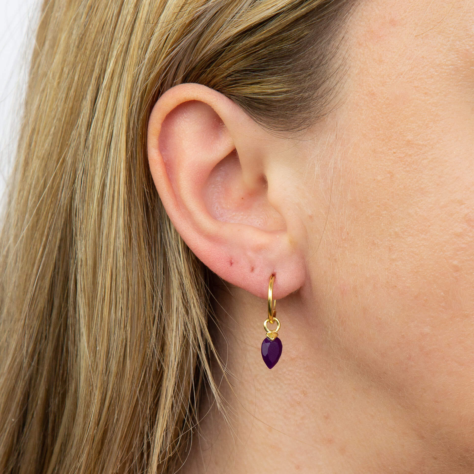 Beginnings Chalcedony Birthstone Hoop Earring Charms