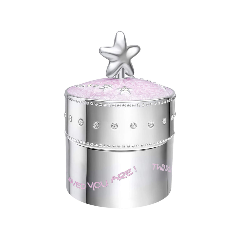 D Voor Diamant Roze Ster Muziek Sieradendoosje met Kristal