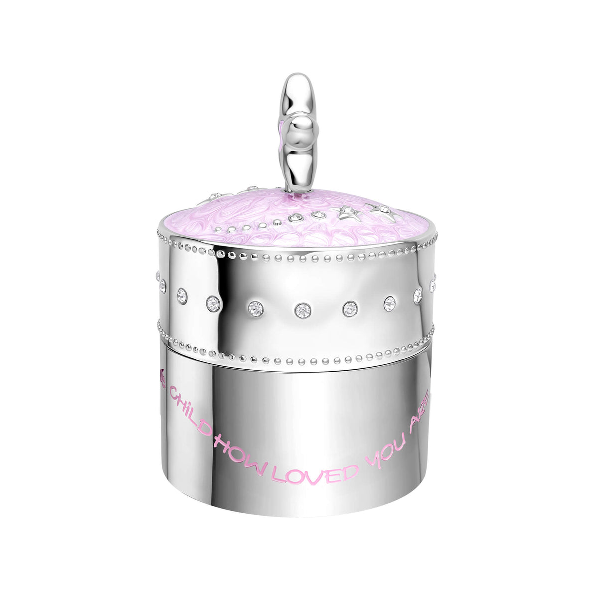 D Voor Diamant Roze Ster Muziek Sieradendoosje met Kristal