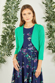 Yumi Green Knitted Curve Bolero