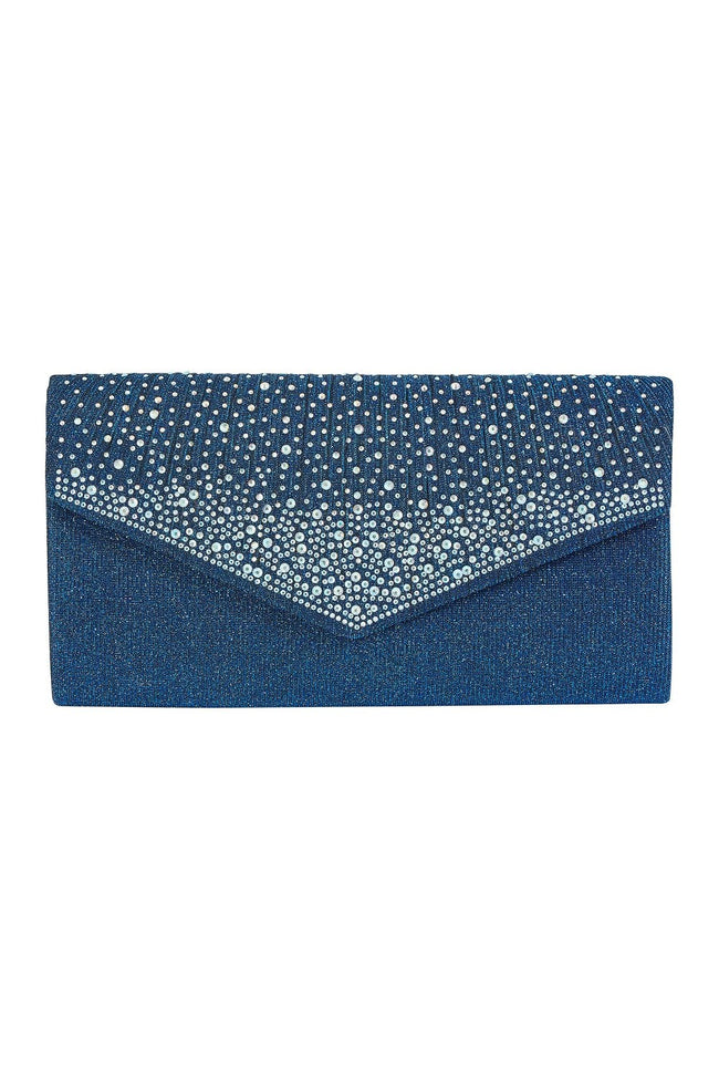Yumi Navy All Over Sparkle Envelope Clutch Bag