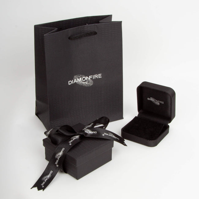 Diamonfire Offene Ovale Kettenglieder-Hängeohrringe
